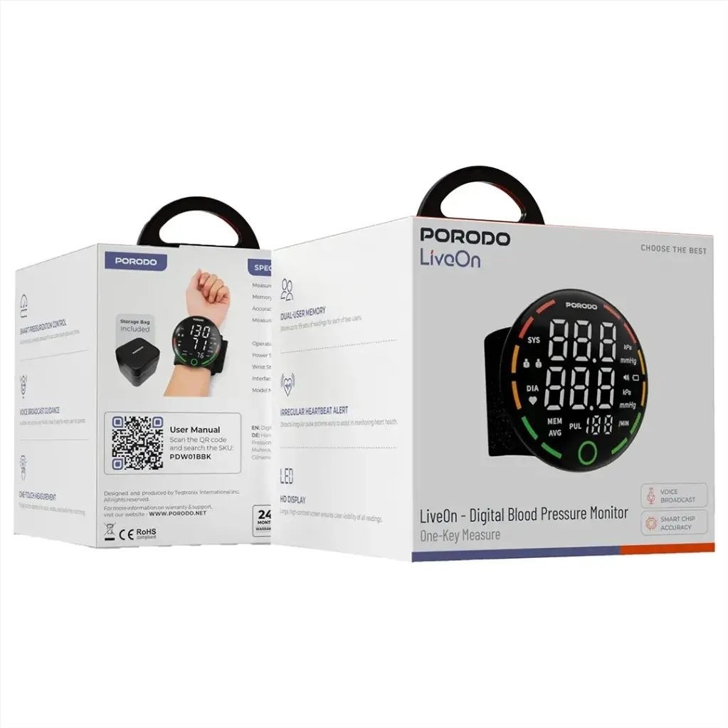 فشارسنج دیجیتالی مچی Porodo LiveOn مدل PDW01B
