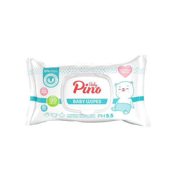  دستمال مرطوب پاک کننده کودک و نوزاد بسته 120 عددی پینو بِی بی (Pino-Baby) نارسیس بیوتی