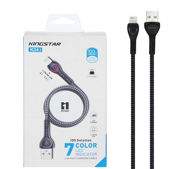 کابل شارژ لایتنینگ کینگ استار K241i