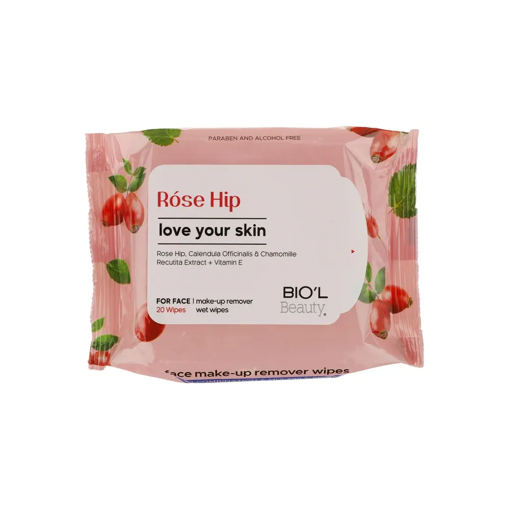 دستمال مرطوب بیول مدل Rose Hip رزهیب بسته 20 عددی