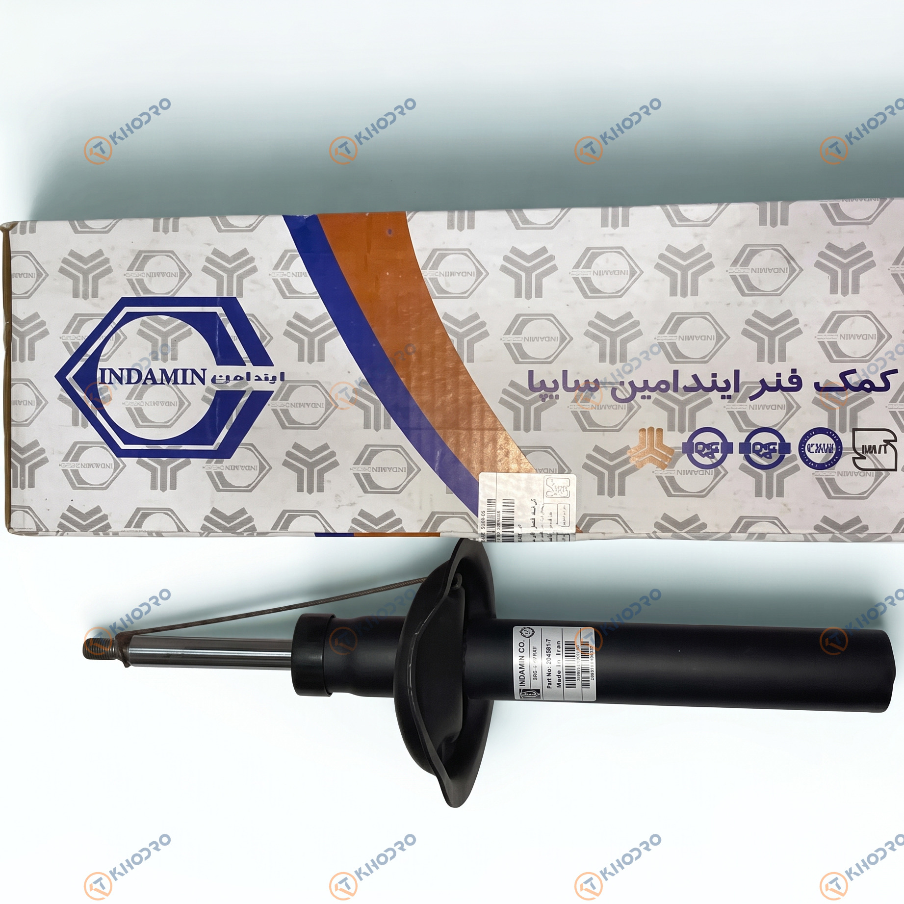 کمک فنر جلو پژو 405 برند ایندامین (INDAMIN) ، عرضه در کی تی خودرو (مناسب پارس و سمند)