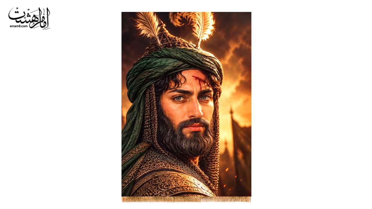 کتیبه آویزی تابلویی تمثال حضرت ابوالفضل عباس (ع) کد 32916 سایز 70X100