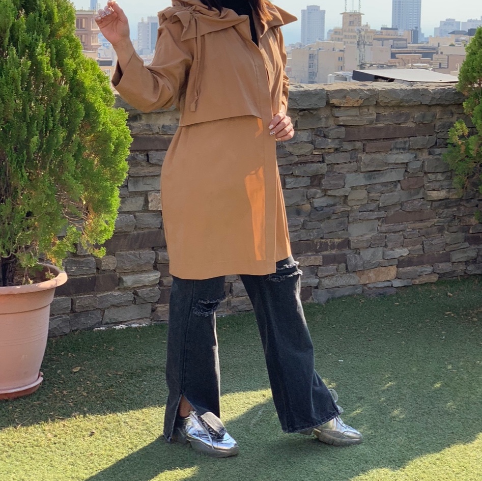 بارونی زنانه ضدآب سایز بزرگ پاییزه 
