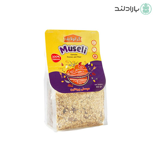 موسلی پروتئین حاوی مغزیجات گرانولایف - 650 گرم