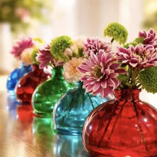 گلدان شیشه ای رنگی طرح ریما کوچک
