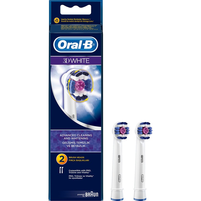 سری یدک مسواک برقی اورال-بی مدل Brush Heads 3D White بسته 4عددیمدل 1