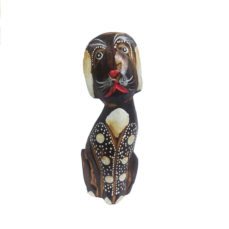 مجسمه چوبی مدل Albesia Wood Tiny Dog مجموعه 3 عددی