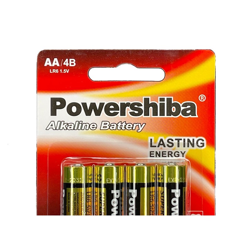 باتری قلمی پاور شیبا مدل SUPER ALKALINE LR6 بسته 4 عددی