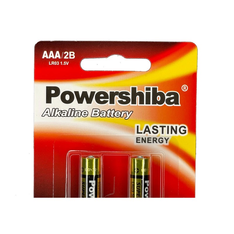 باتری نیم قلمی پاور شیبا مدل SUPER ALKALINE LR03 بسته 2 عددی