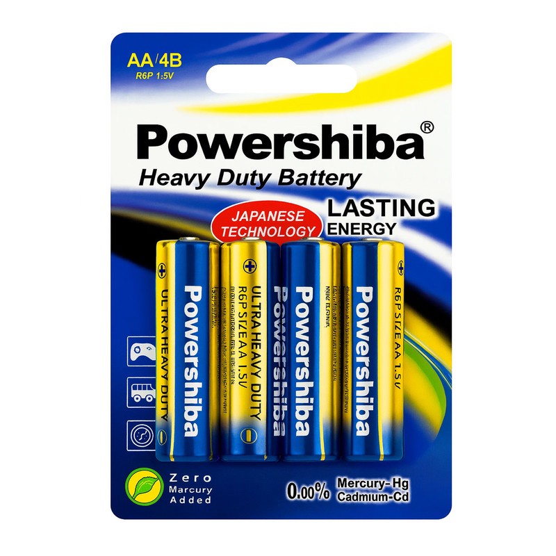 باتری قلمی پاورشیبا مدل ULTRA HEAVY DUTY R6P بسته 4 عددی