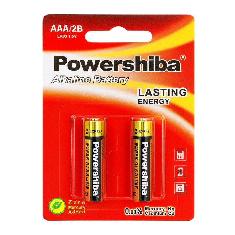 باتری نیم قلمی پاور شیبا مدل SUPER ALKALINE LR03 بسته 2 عددی