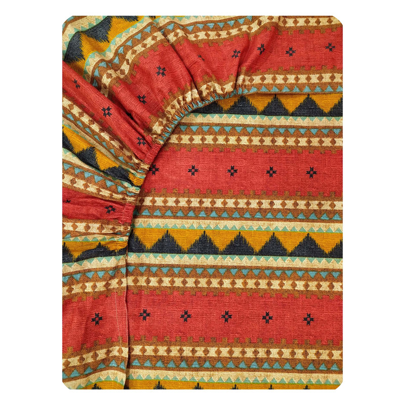 ملحفه کتان نخ رزین تاژ مدل گبه کد M104-1 دو نفره سایز 200x140 سانتی متر