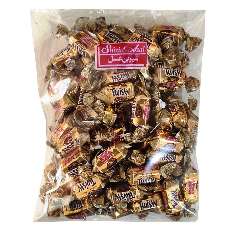 - تافی کره ای دورنگ شکلاتی تویستی شیرین عسل - 500 گرم -