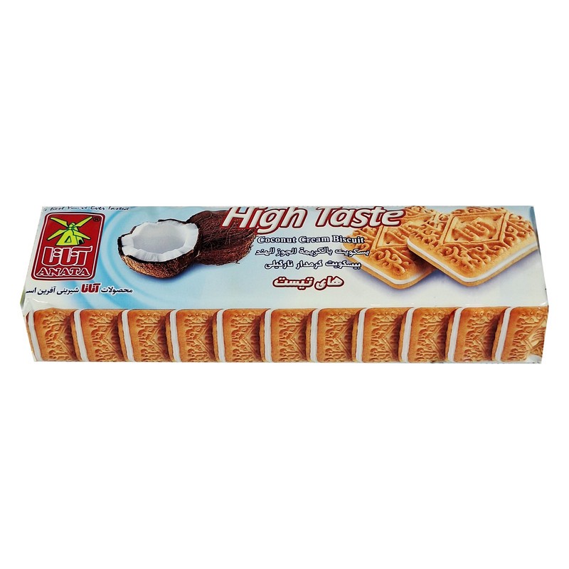 - بیسکویت کرمدار نارگیلی آناتا - 115 گرم بسته 18 عددی -