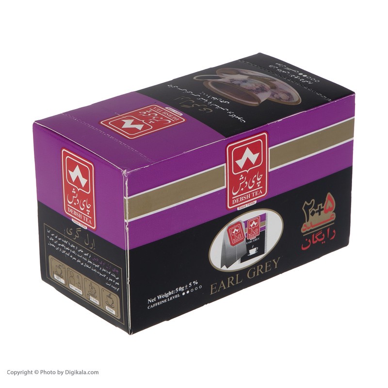 چای سیاه کیسه ای ارل گری دبش - 50 گرم بسته 25 عددی
