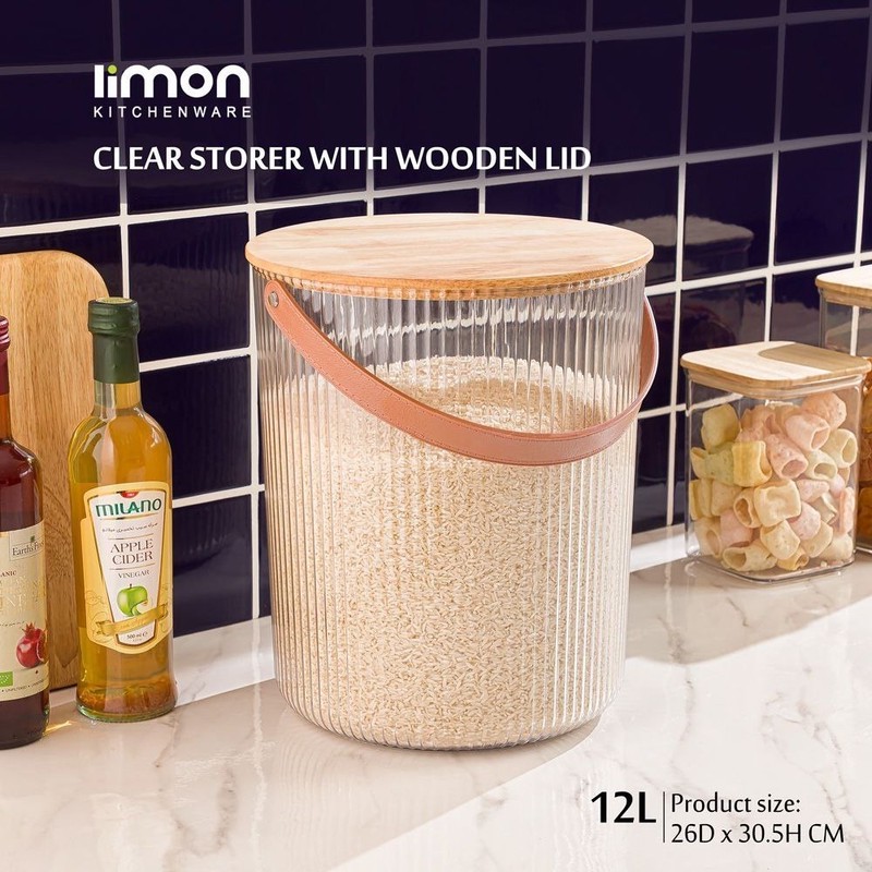 سطل برنج لیمون مدل شیاردار در چوبی کد HS12