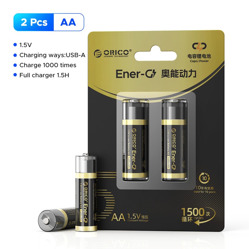 باتری لیتیومی قابل شارژ اوریکو مدل EG5A-UN-2PK-BP ظرفیت 1400 میلیآمپرساعت بسته 2 عددی