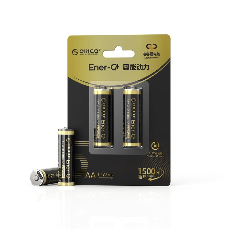 باتری لیتیومی قابل شارژ اوریکو مدل EG5C-UN-2PK-BP ظرفیت 2100 میلی آمپر ساعت بسته 2 عددی