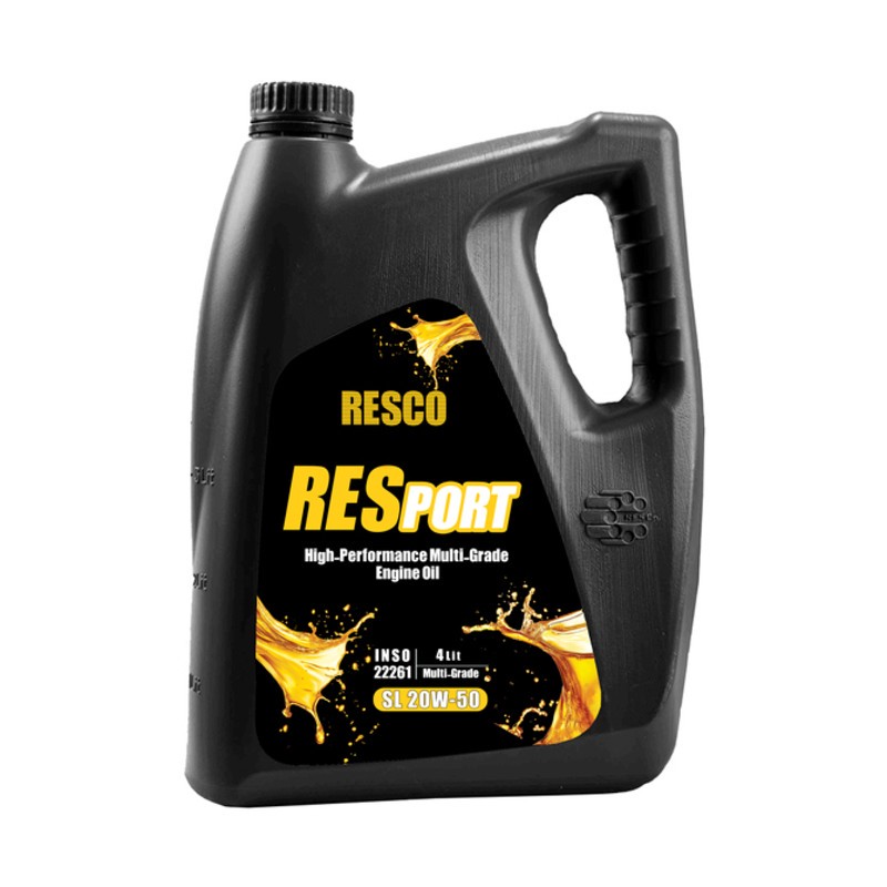 روغن موتور خودرو بنزینی تنفس طبیعی رسکو مدل RESPORT 20W50-SL SL 20W-50 حجم 4 لیتر