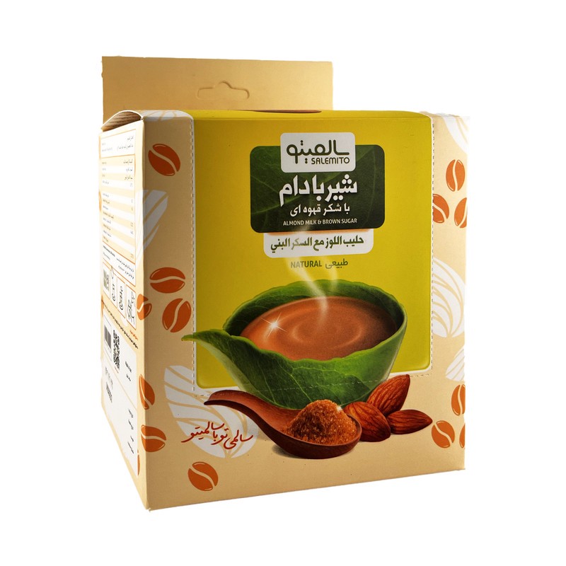 شیر بادام با شکر قهوه ای سالمیتو - 100 گرم بسته 10 عددی