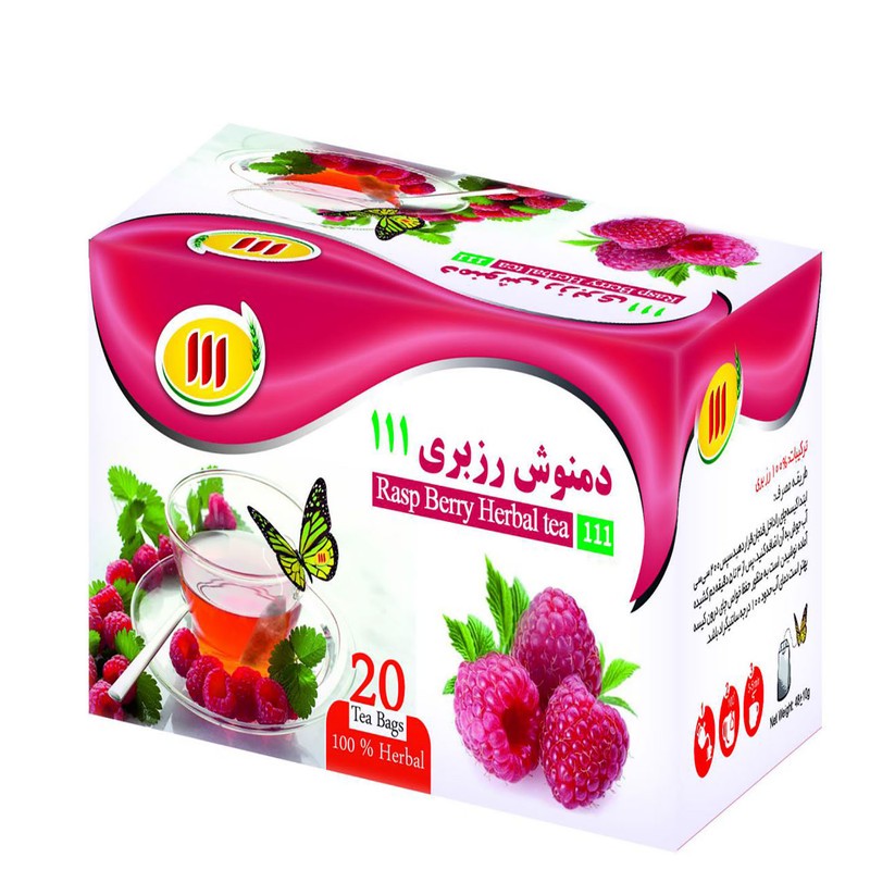 دمنوش رزبری 111 بسته 20 عددی