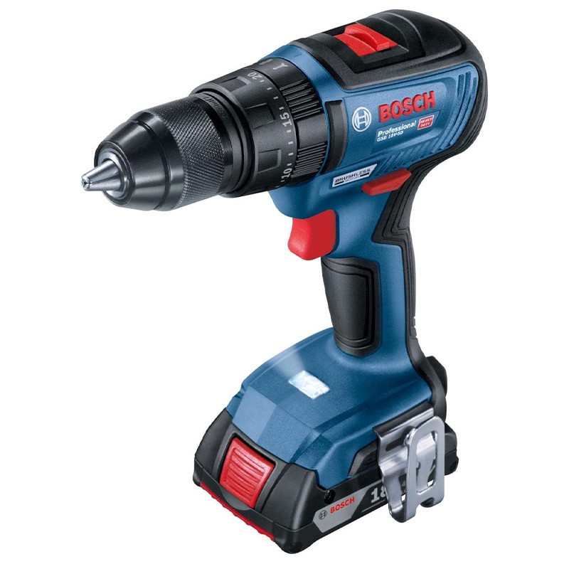 پیچ گوشتی شارژی چکشی 18 ولت بوش مدل فوق حرفه ای GSB 18V-50 Brushless 3 Battery