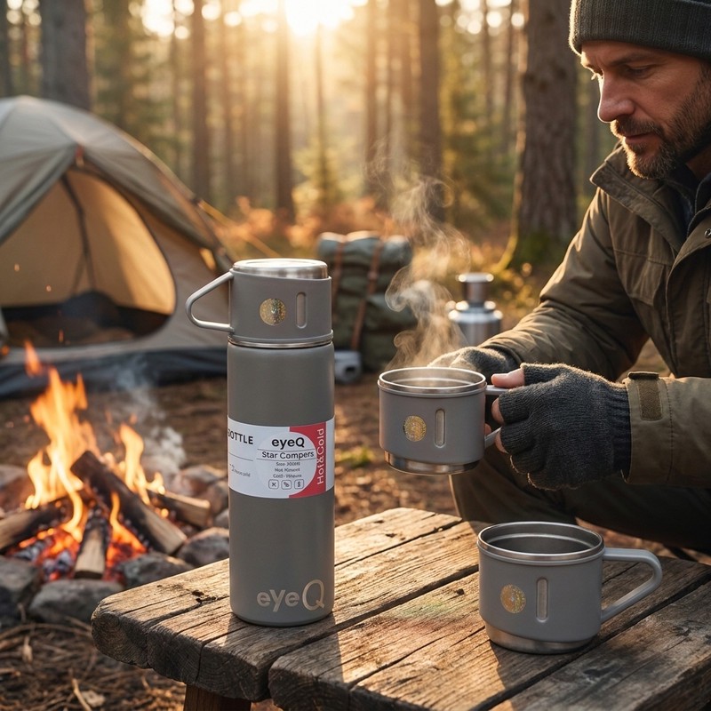 فلاسک آی کیو مدل Star-Campers کد ORG-2026 به همراه لیوان گنجایش 0.5 لیتر لاین اصلی