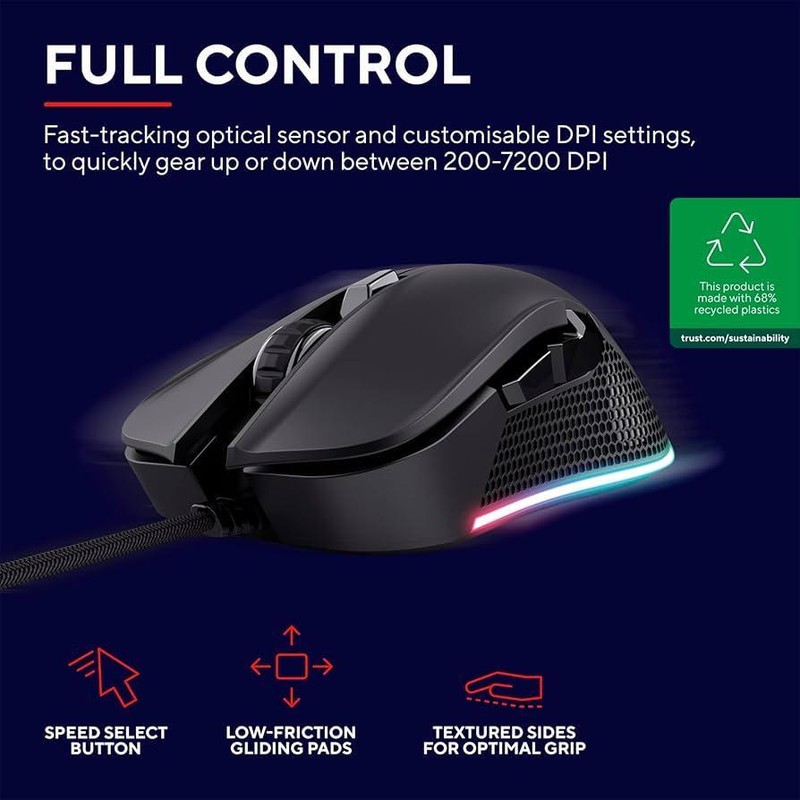 ماوس مخصوص بازی تراست مدل GXT922 YBAR