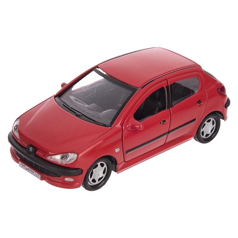 ماشین بازی فلزی مدل Peugeot 206 اسپرت عقبکش با درهای بازشو، نور و صدا