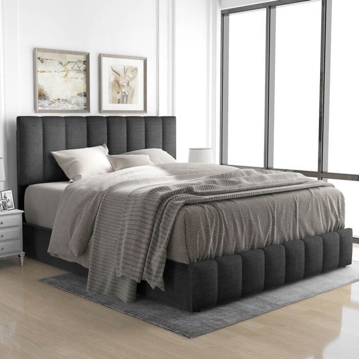 تختخواب چوب یک و نیم نفره شاهان دکور مدل p140 سایز 140 200 سانتیمتر