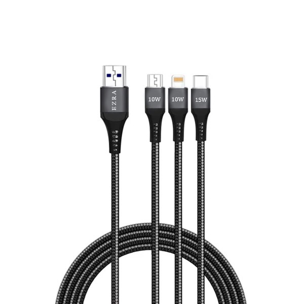 کابل تبدیل USB به microUSB USB-C لایتنینگ آزرا مدل DC352 طول 1.2 متر