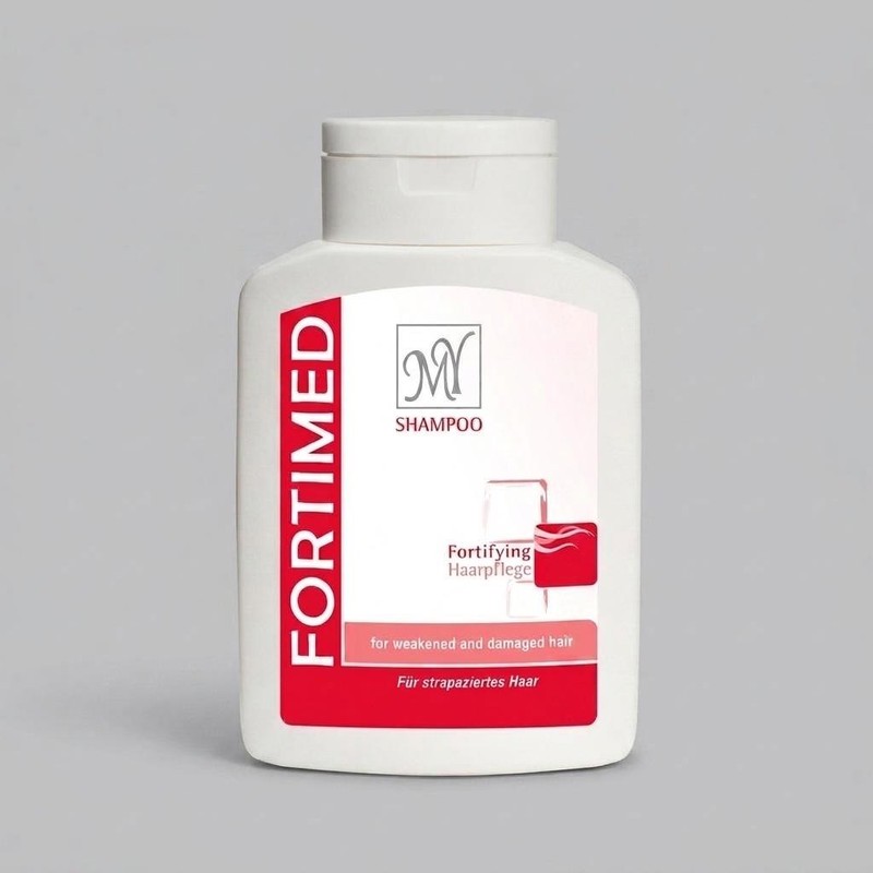 شامپو تقویتکننده مو مای مدل Fortimed حجم 200 میلیلیتر، مناسب موهای آسیب دیده، نرمکننده و تقویتکننده، حاوی پروتئین هید...