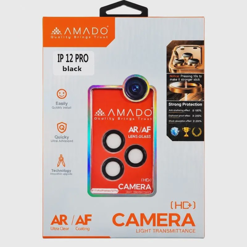 محافظ لنز گوشی iPhone12 Pro آیفون اورجینال Amado رنگ مشکی کد G316-140843جدید