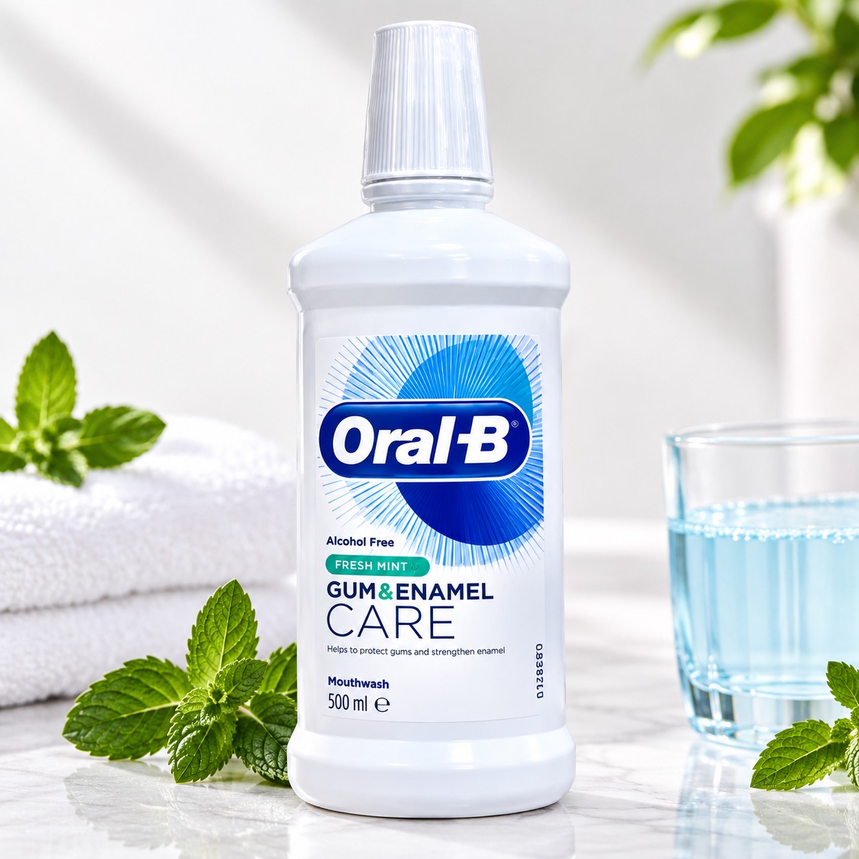 دهانشویه اورال بی مدل Gum Enamel Care Fresh Mint حجم 500ml