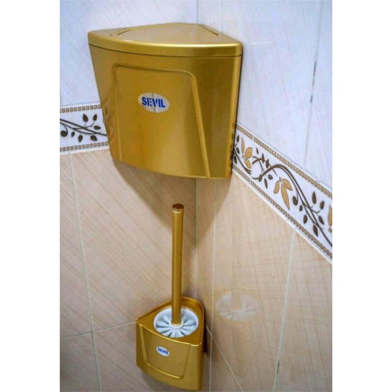 ست سطل زباله و فرچه سویل، کنجی-دیواری مدل مثلثی