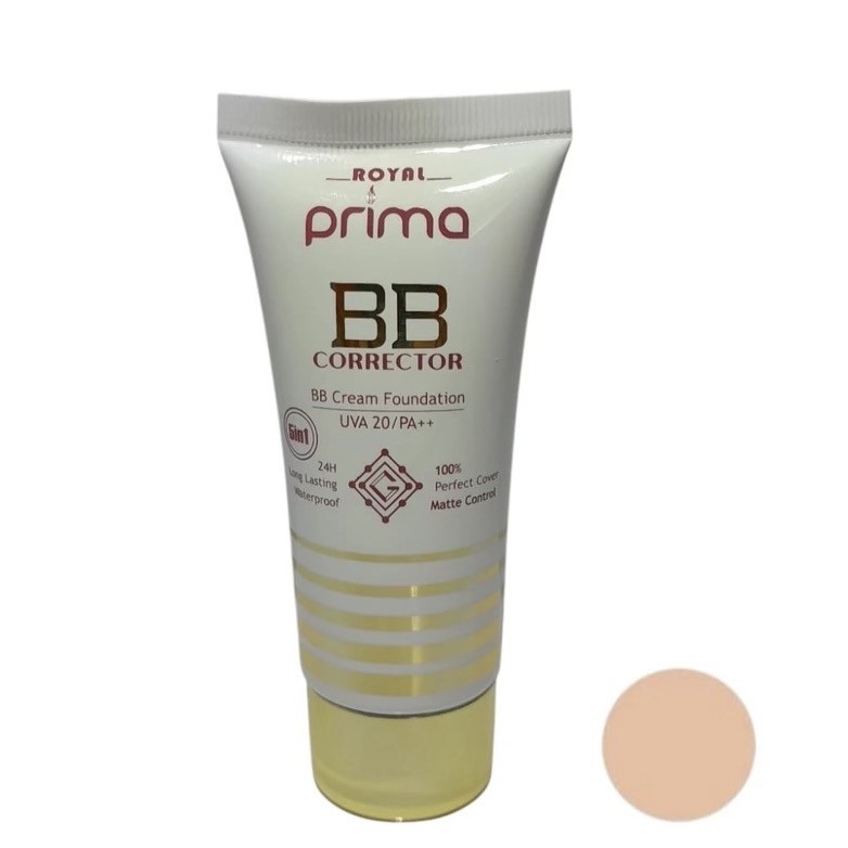 کرم پودر BB مایع اس پی اف 20 رویال پریما مدل 41 شماره 01 مناسب برای انواع پوست حجم 60 میلی لیتر
