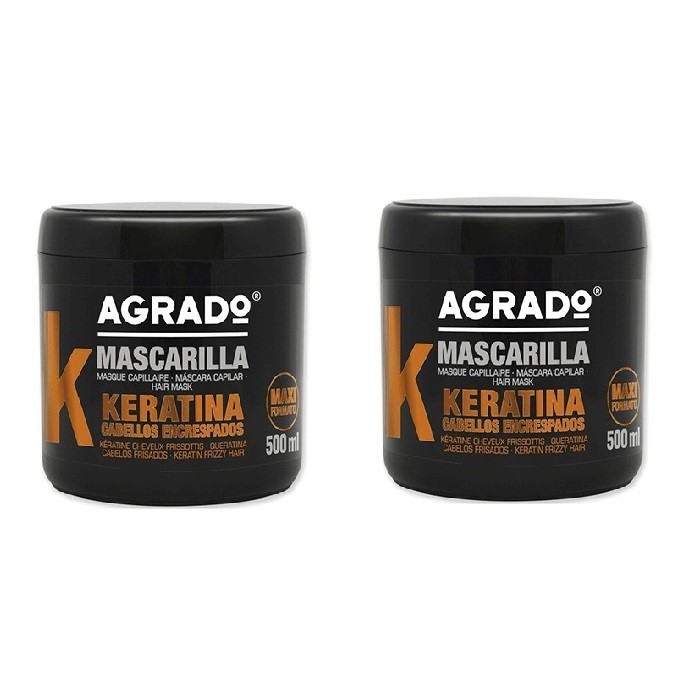 ماسک مو آگرادو مدل Keratin حجم 500 میلی لیتر بسته 2 عددی