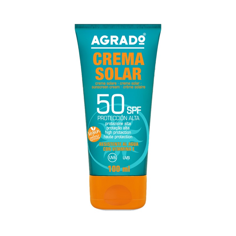 کرم ضد آفتاب بدون رنگ آگرادو SPF 50 مدل A مناسب انواع پوست حجم 100 میلیلیتر