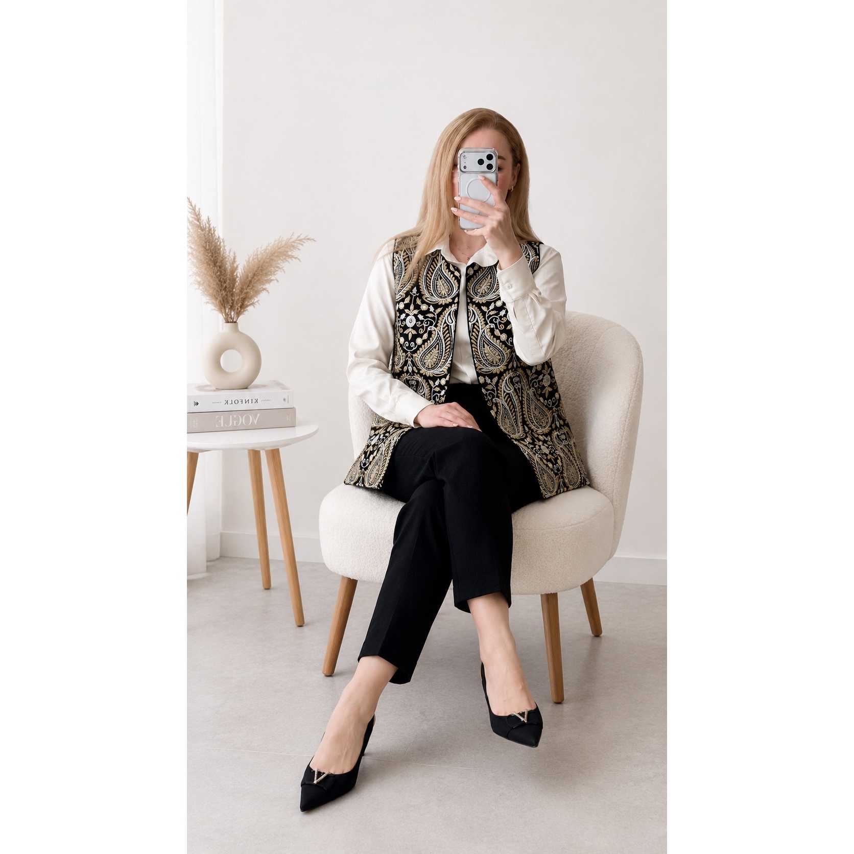 وست سوزندوزی هندی بلند زنانه مجلسی