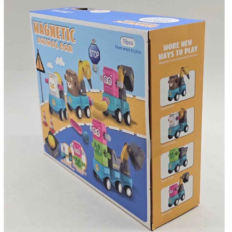 ساختنی 78 تکه ناب سل مدل مگنتی ماشین حیوانات کد MAGNETIC ANIMAL CAR