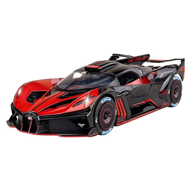ماکت ماشین ناب سل مدل بوگاتی بولاید فلزی دودزا چراغدار موزیکال کد BUGATTI BOLIDE 124