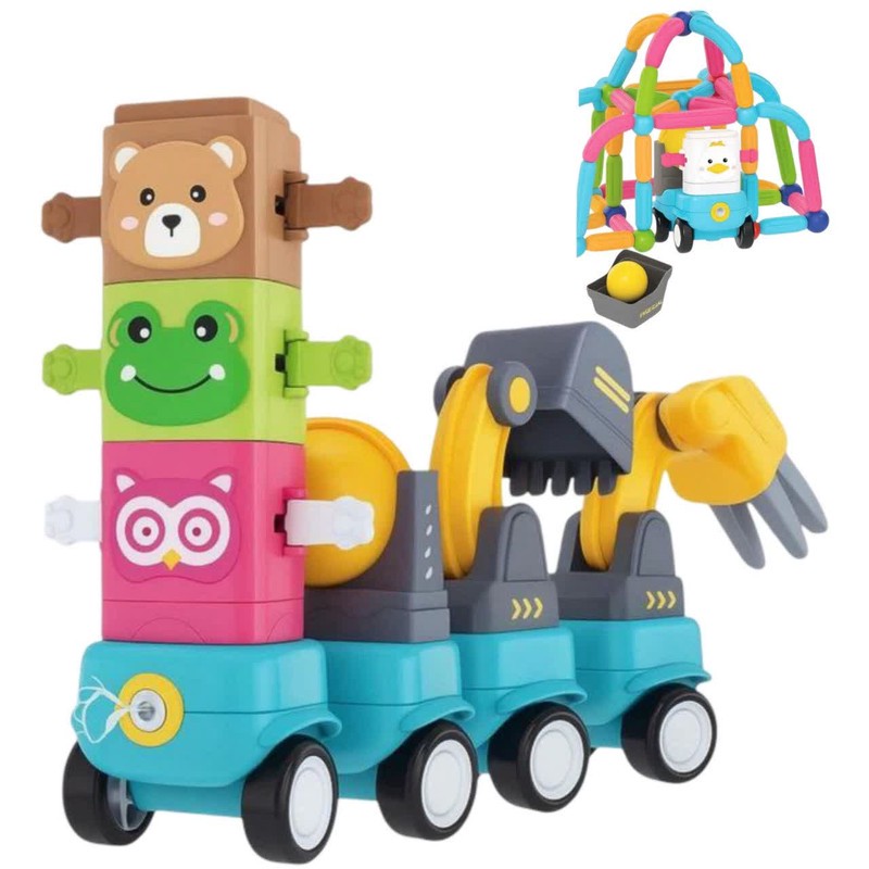 ساختنی 78 تکه ناب سل مدل مگنتی ماشین حیوانات کد MAGNETIC ANIMAL CAR