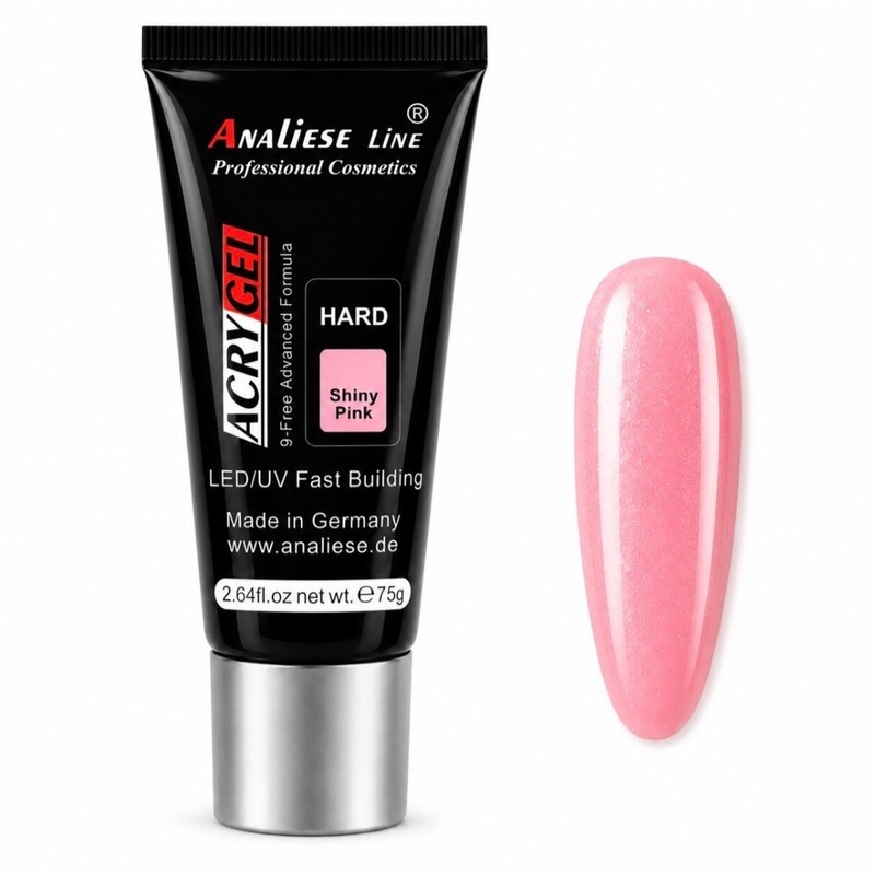 پلی ژل کاشت ناخن آنالیز مدل shiny حجم 75 میلیلیتر رنگ صورتی براق