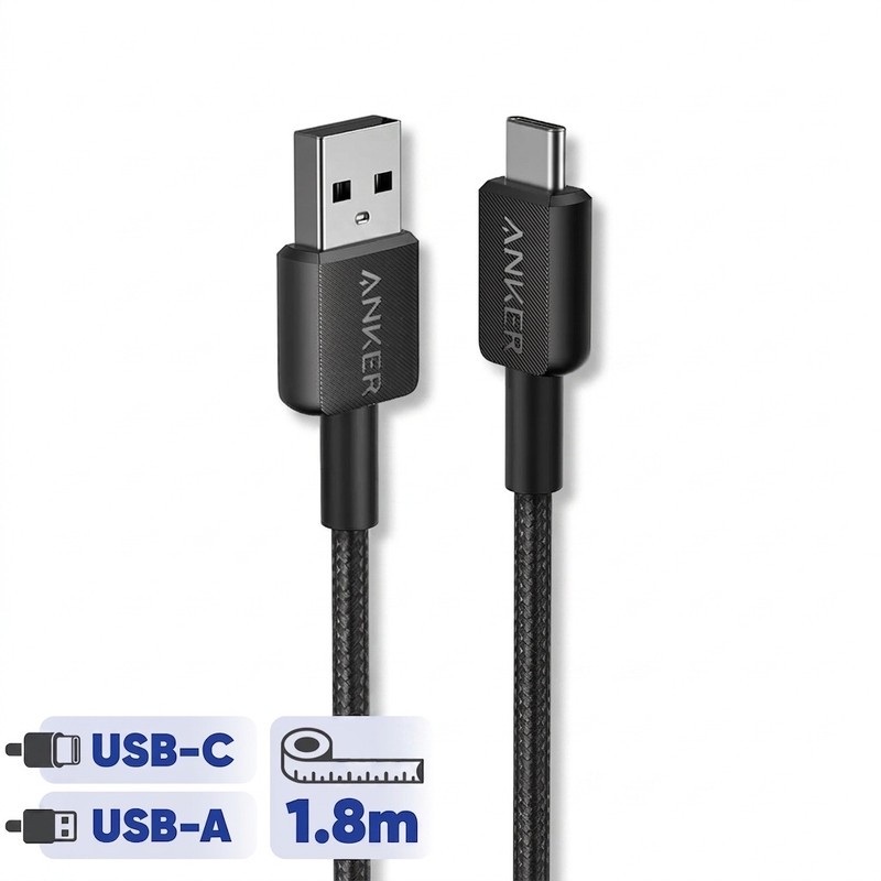 کابل تبدیل USB به USB-C انکر مدل 322A81H6 طول 1.8 متر