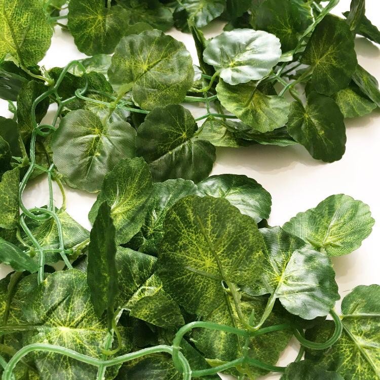 گل مصنوعی ریسه ای طرح برگ شمعدونی مدل TSG | پارچه ای، 230x10x3 سانتی متر، 80 گرم، نصب آسان، قابل فرم دهی