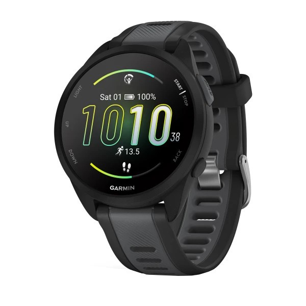 ساعت هوشمند گارمین مدل Forerunner 165 دارای قابلیت های کنترل موسیقی Music Player، قابلیت تغییر طرح ساعت یا تم بند سیل...