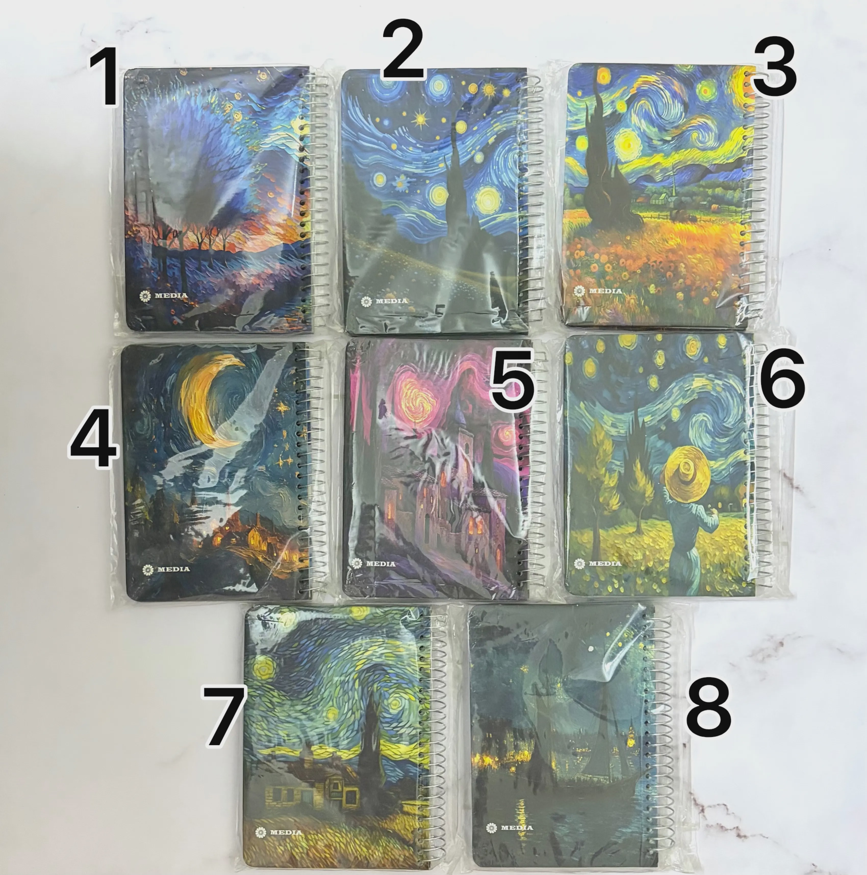 دفترچه سایز بزرگ آ6 جلد سخت طرح ونگوگجدید