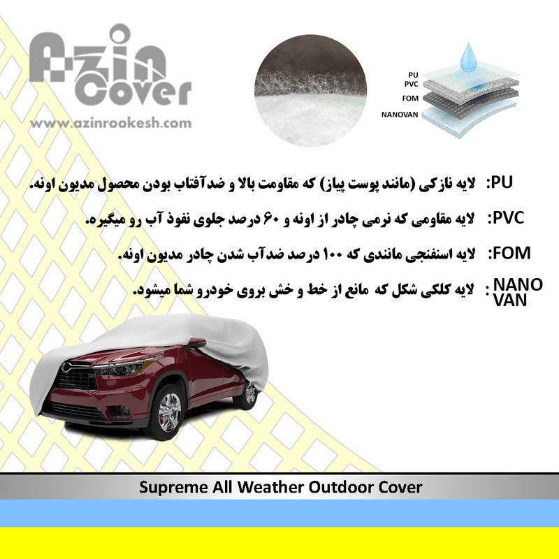 متانویا چادر خودرو آذین کاور مدل AZC0M مناسب برای پراید 131 متانویا