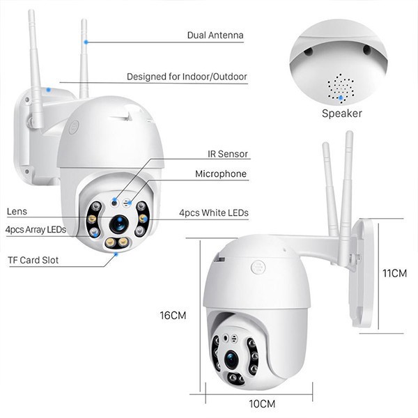 دوربین مداربسته تحت شبکه هوشمند مدل چرخشی بیسیم WIFI V380