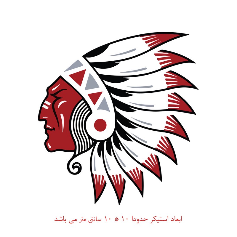 استیکر خودرو پویا مارکت طرح سرخپوست کد 868